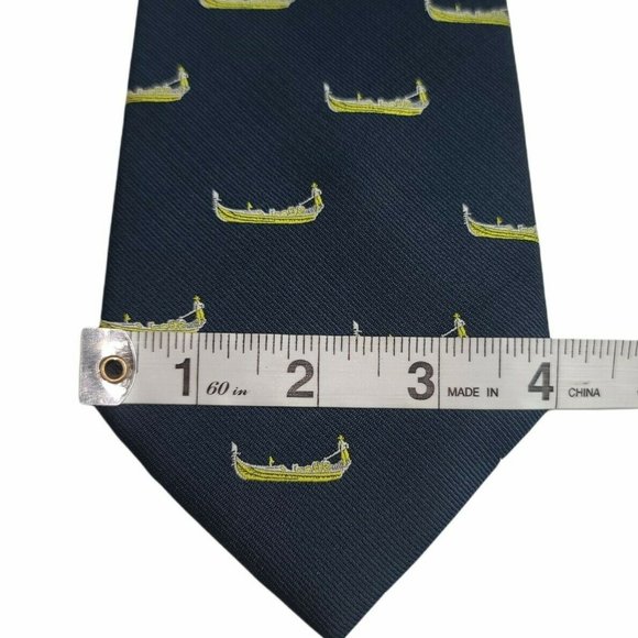 Casanova Venezia 100% Seta Mens Necktie Gondola Theme - Picture 5 of 5